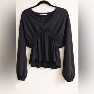 Abercrombie & Fitch Black Ruched Blouse